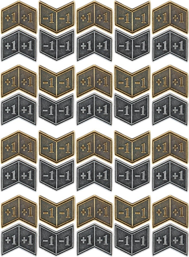 LAMJAM 40 PCS Metal Buff MTG Counters Tokens Plus +1/+1 Life Token Dice Counters for MTG Magic Card Gaming Accessories - Image 1